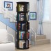 360° Rotating Stackable Shelves Bookshelf Organizer - Black